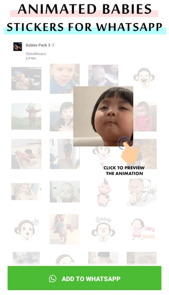 Animated baby WhastApp sticker - عکس برنامه موبایلی اندروید