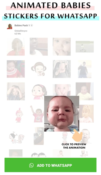 Animated baby WhastApp sticker - عکس برنامه موبایلی اندروید