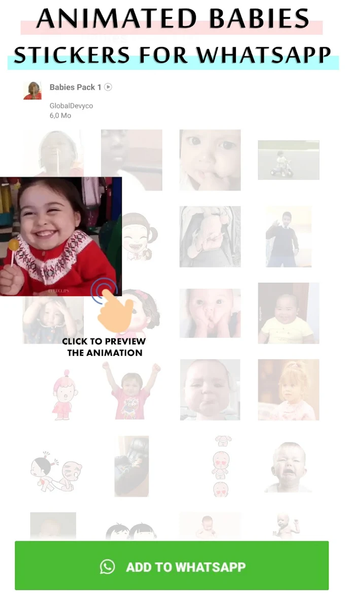 Animated baby WhastApp sticker - عکس برنامه موبایلی اندروید