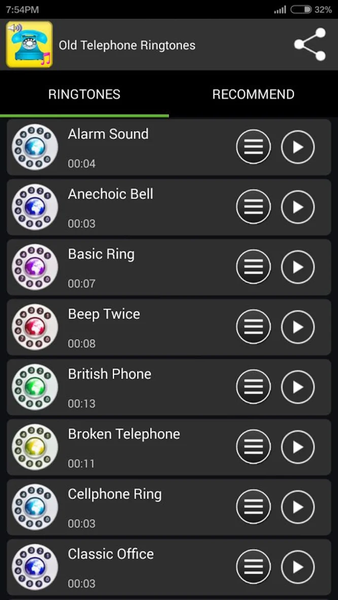 Old-fashioned Phone Ringtones - عکس برنامه موبایلی اندروید