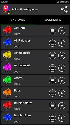 Police Siren Ringtones - Image screenshot of android app