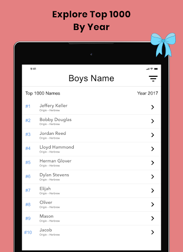 Bump - Baby name with meanings - Image screenshot of android app