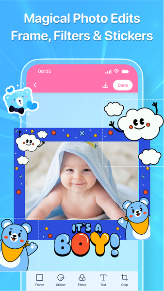 Baby photo editor - Baby frame - عکس برنامه موبایلی اندروید