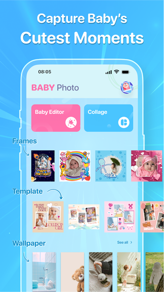 Baby photo editor - Baby frame - عکس برنامه موبایلی اندروید
