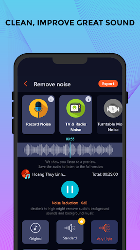 Remove noise: Reduce noise mp3 - عکس برنامه موبایلی اندروید