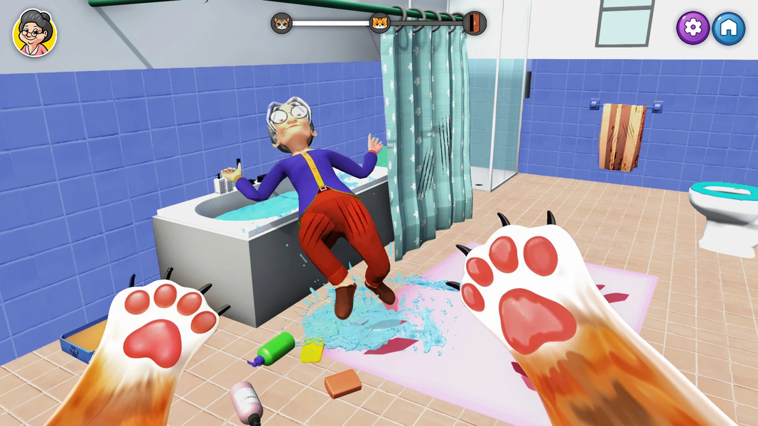 Mad Cat Chaos Granny Game - Gameplay image of android game