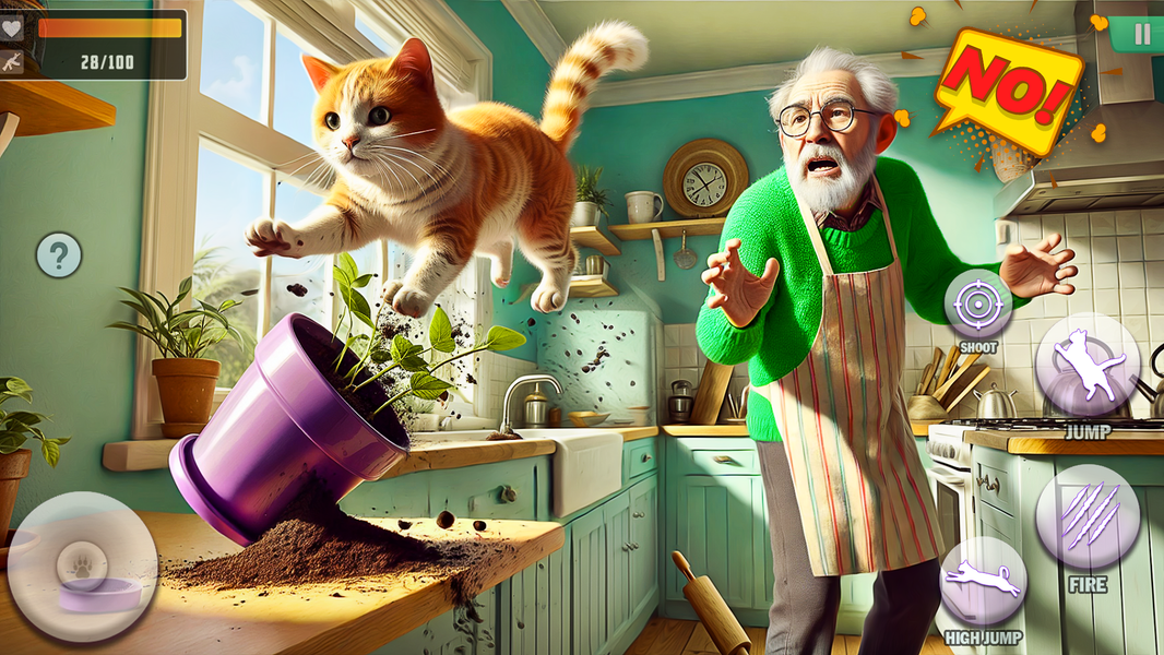 Bad Cat VS Grandpa Prank Game - عکس بازی موبایلی اندروید