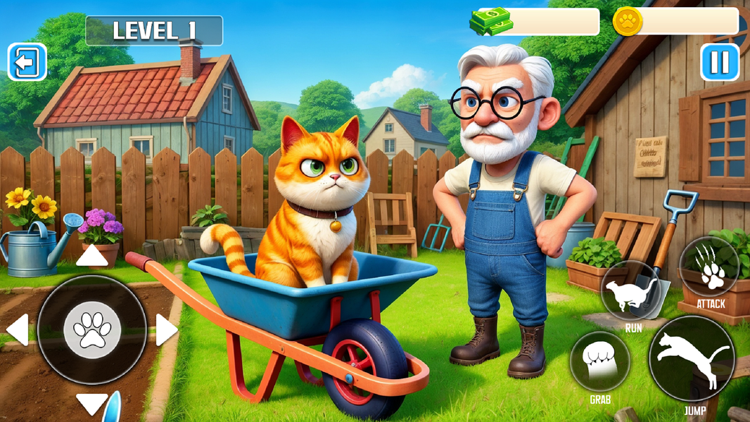 Bad Cat VS Grandpa Prank Game - عکس بازی موبایلی اندروید