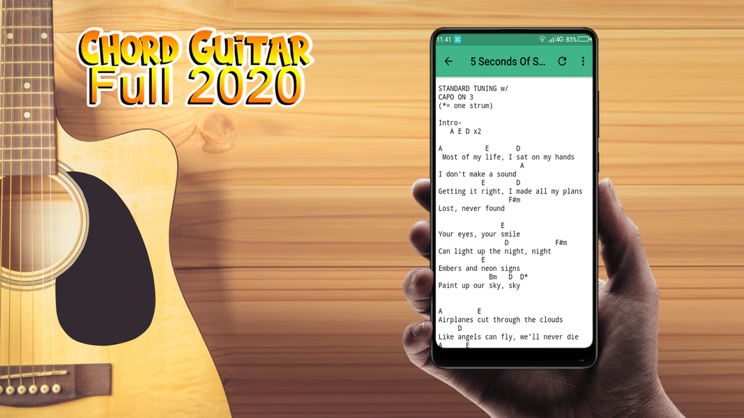 Kord Gitar dan Lirik - Image screenshot of android app