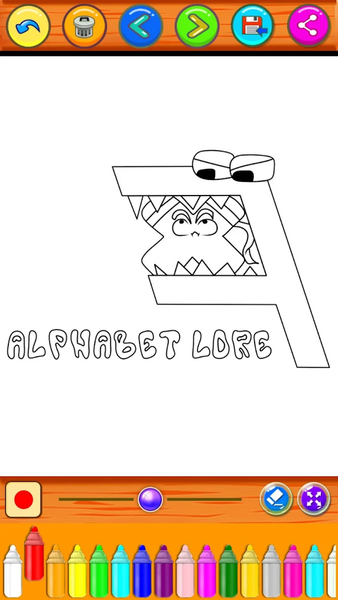 Coloring Book Alphabet Lore - Gameplay image of android game
