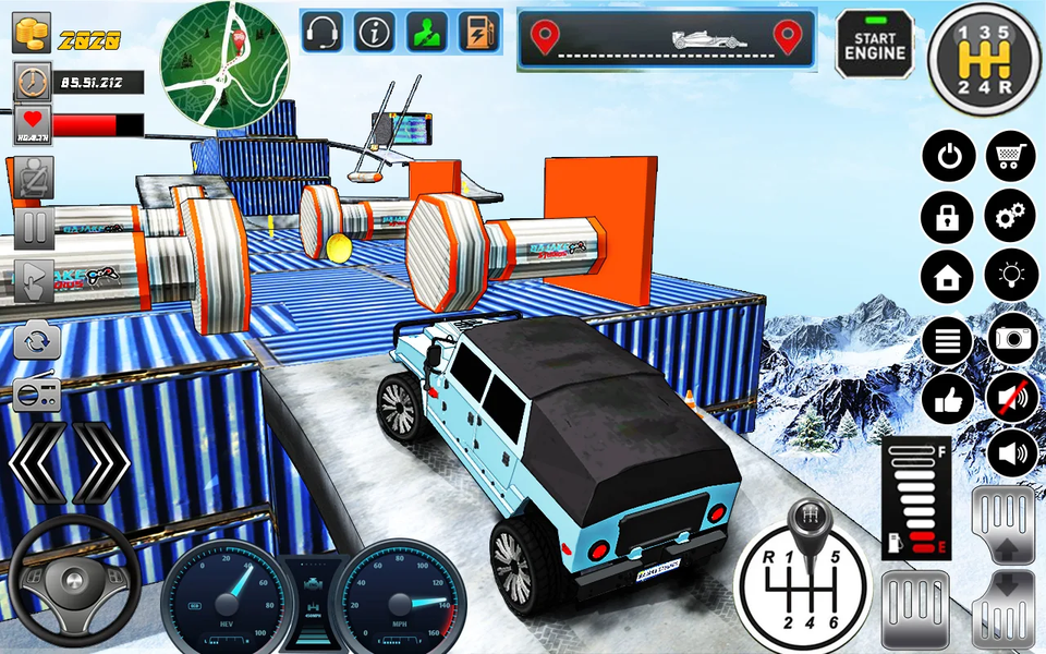 Extreme Jeep Snow Stunts - Gameplay image of android game