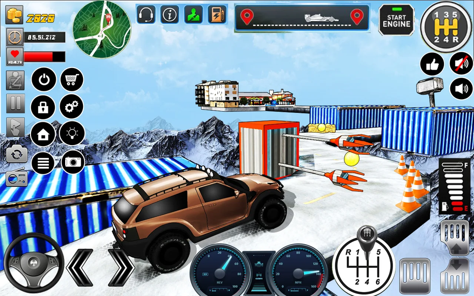 Extreme Jeep Snow Stunts - Gameplay image of android game