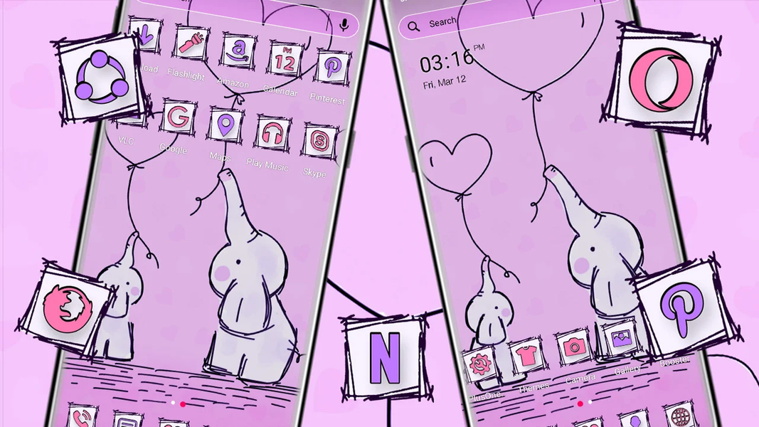 Elephant Sketch Theme - Image screenshot of android app