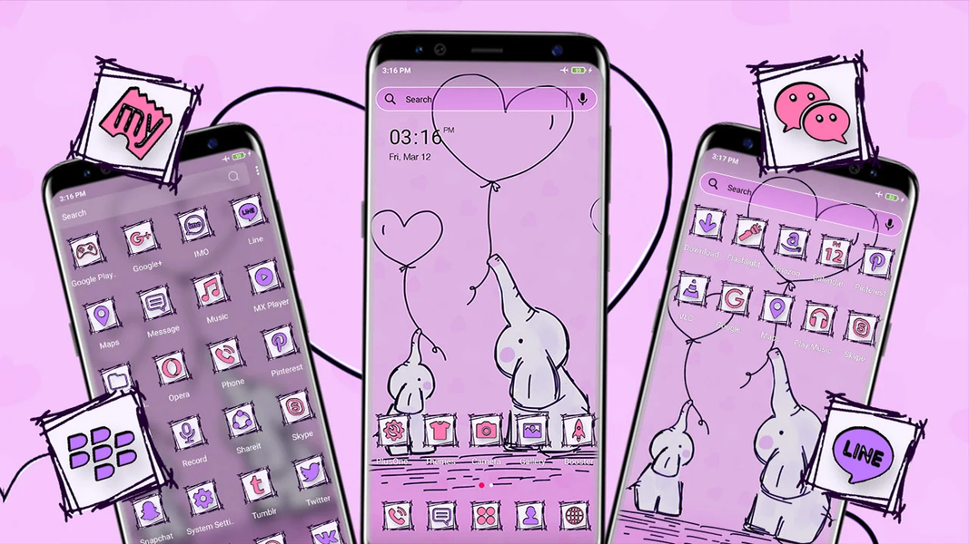 Elephant Sketch Theme - Image screenshot of android app
