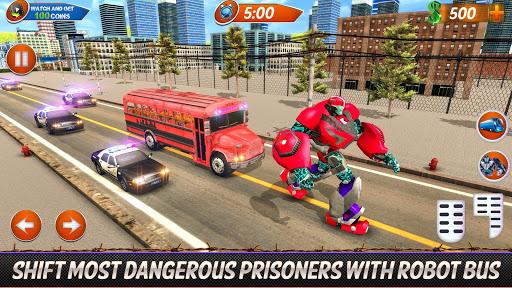 Us Police Prisoner Transport Robot Bus - Gameplay image of android game