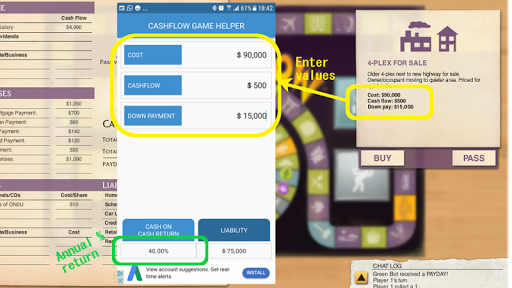 CASHFLOW Game Helper- Financial Planner - عکس برنامه موبایلی اندروید
