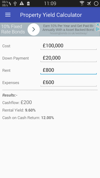 Property Yield Calculator - عکس برنامه موبایلی اندروید