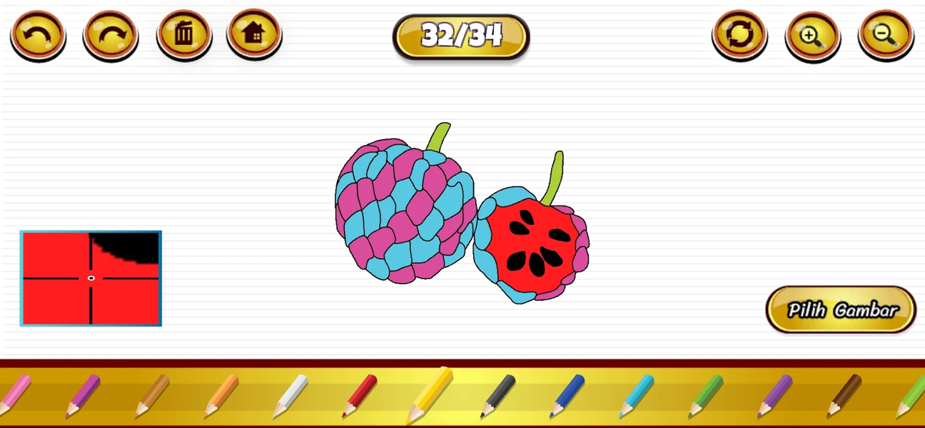 Mewarnai Buah Buahan - Gameplay image of android game