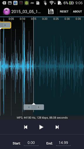 MP3 cutter - عکس برنامه موبایلی اندروید