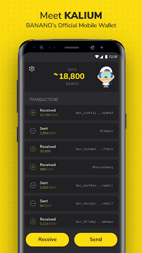 Kalium - BANANO Wallet - عکس برنامه موبایلی اندروید