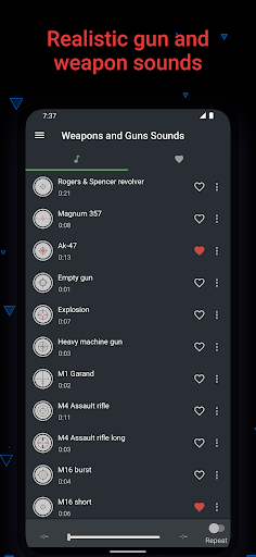 Gun and weapons sounds - Image screenshot of android app