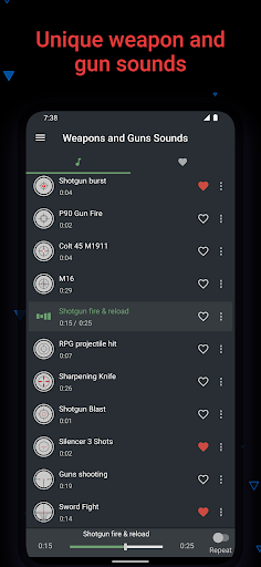 Gun and weapons sounds - Image screenshot of android app