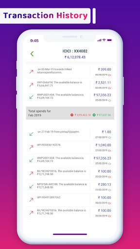 Bank account balance check - Image screenshot of android app