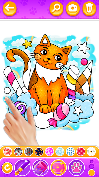 Glitter Kitty Cats Coloring - Gameplay image of android game