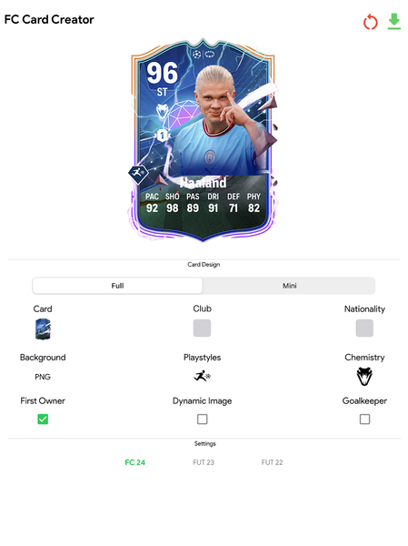 FC Card Creator 24 - Gameplay image of android game