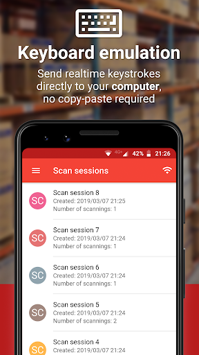 Barcode to PC: Wi-Fi scanner - Image screenshot of android app
