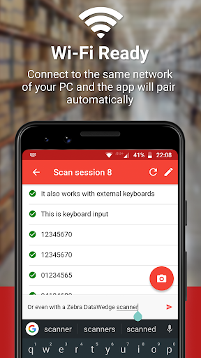 Barcode to PC: Wi-Fi scanner - Image screenshot of android app