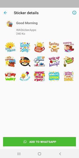 Good Morning/Night Stickers - WAStickerApps - Image screenshot of android app