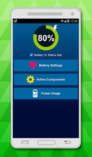 battery in status bar - Image screenshot of android app