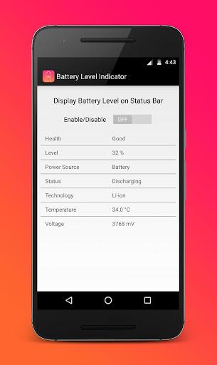 Battery Level Indicator - Image screenshot of android app