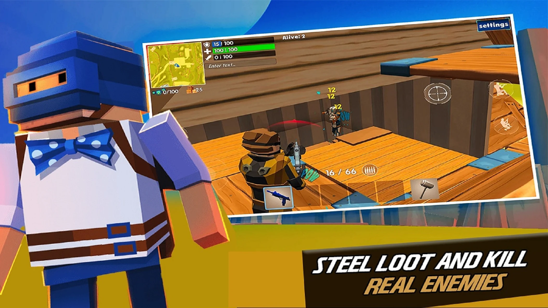 Grand Rocket Pixel Royale: FPS - Gameplay image of android game