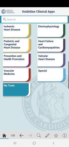 ACC Guideline Clinical App - Image screenshot of android app