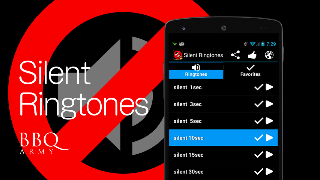 Silent Ringtones - عکس برنامه موبایلی اندروید