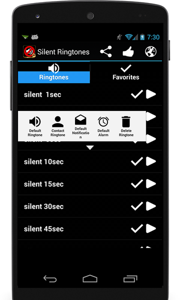 Silent Ringtones - عکس برنامه موبایلی اندروید