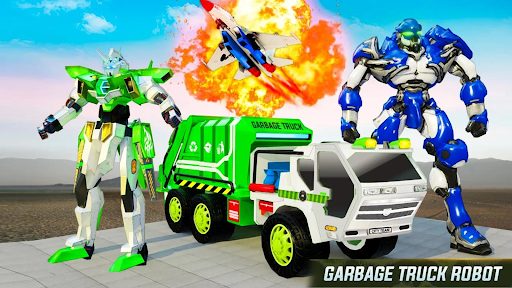 Hippo Robot Garbage Truck Robo - Gameplay image of android game