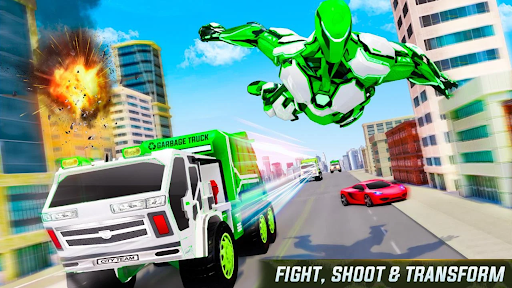 Hippo Robot Garbage Truck Robo - Gameplay image of android game