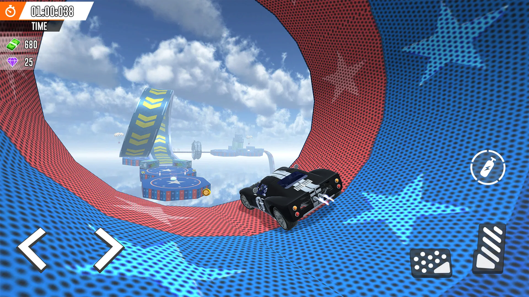 Super Hero Mega ramp Car Stunt - Gameplay image of android game
