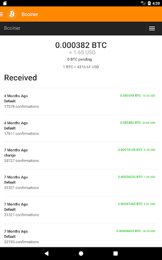 Bcoiner - Free Bitcoin Wallet - عکس برنامه موبایلی اندروید