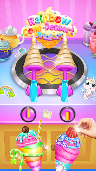 Rainbow Cone Dessert Maker - Image screenshot of android app