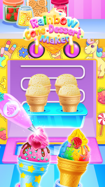 Rainbow Cone Dessert Maker - Image screenshot of android app