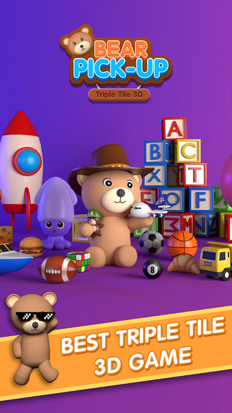 Bear Pickup Triple Tile 3D - Gameplay image of android game