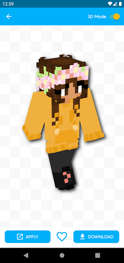 Cute Girl Skin for Minecraft - Image screenshot of android app