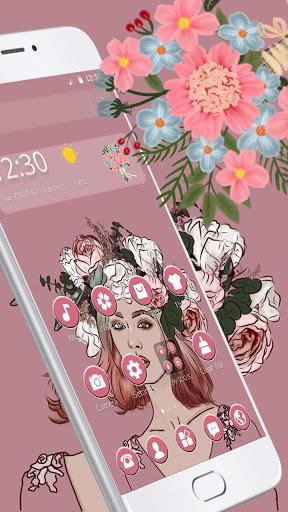 Beauty Garland Bloom Girl Theme - Image screenshot of android app