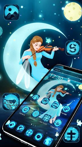 Beauty Moon Night Girl Theme - Image screenshot of android app