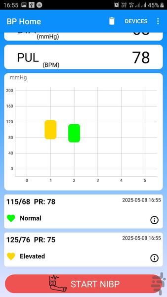 فشار خون سنج خانگی دقیق - بی پی هوم - عکس برنامه موبایلی اندروید