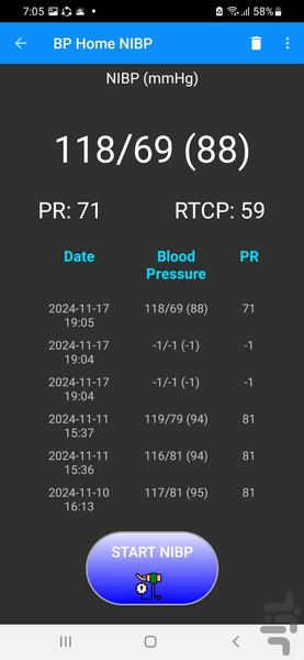 Precise Blood Pressure Monitor-PBPM - Image screenshot of android app